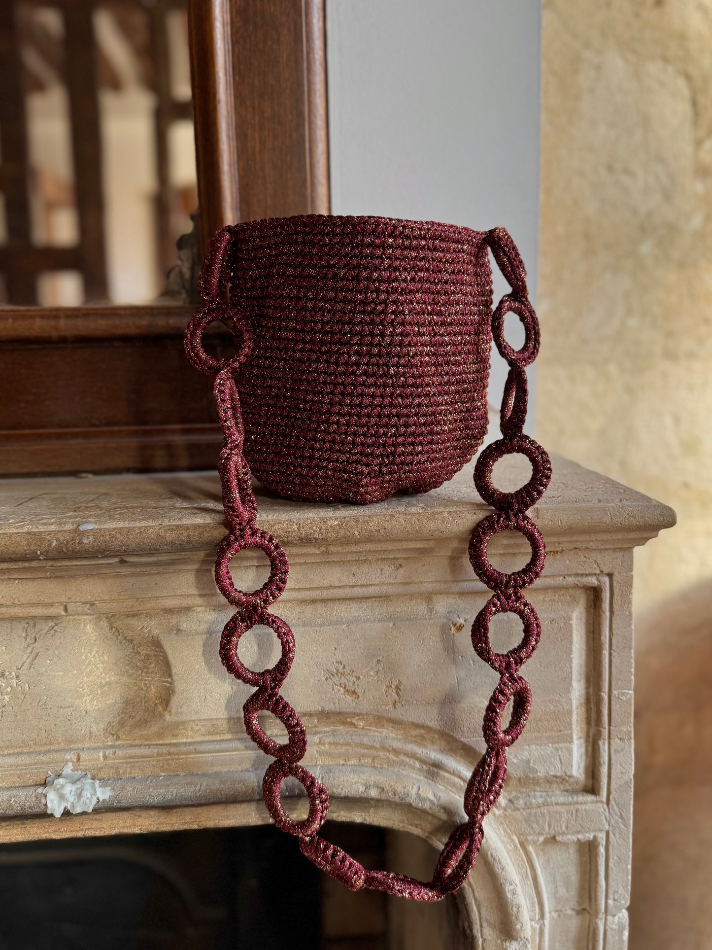 Rosario glitter burgundy
